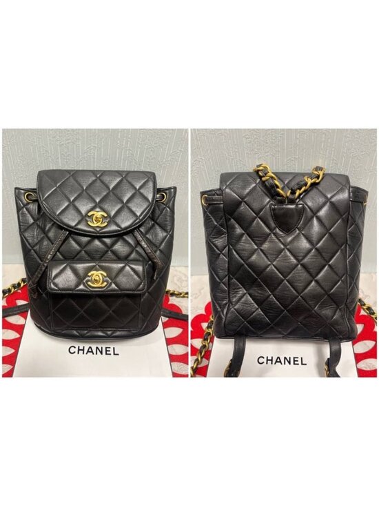 Chanel Quilted Backpack Black main image 9